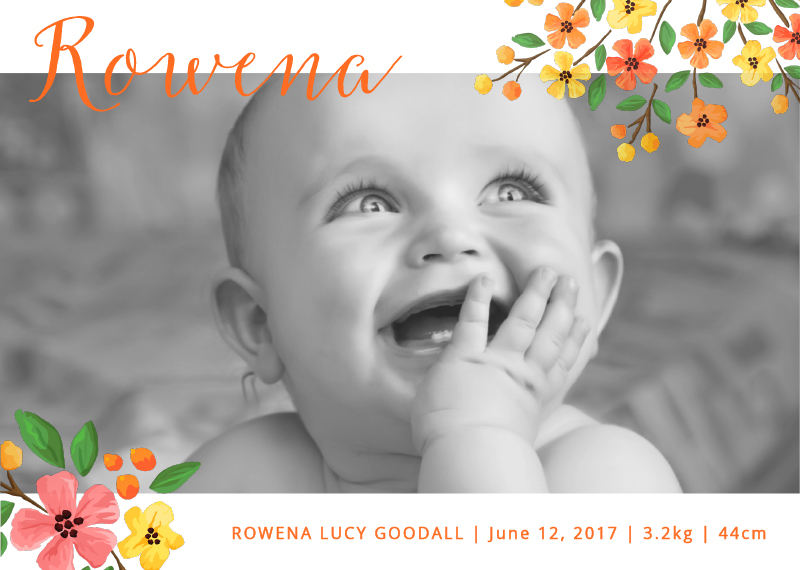 Floral Announcement Baby Announcements - Digital Printing design preview
