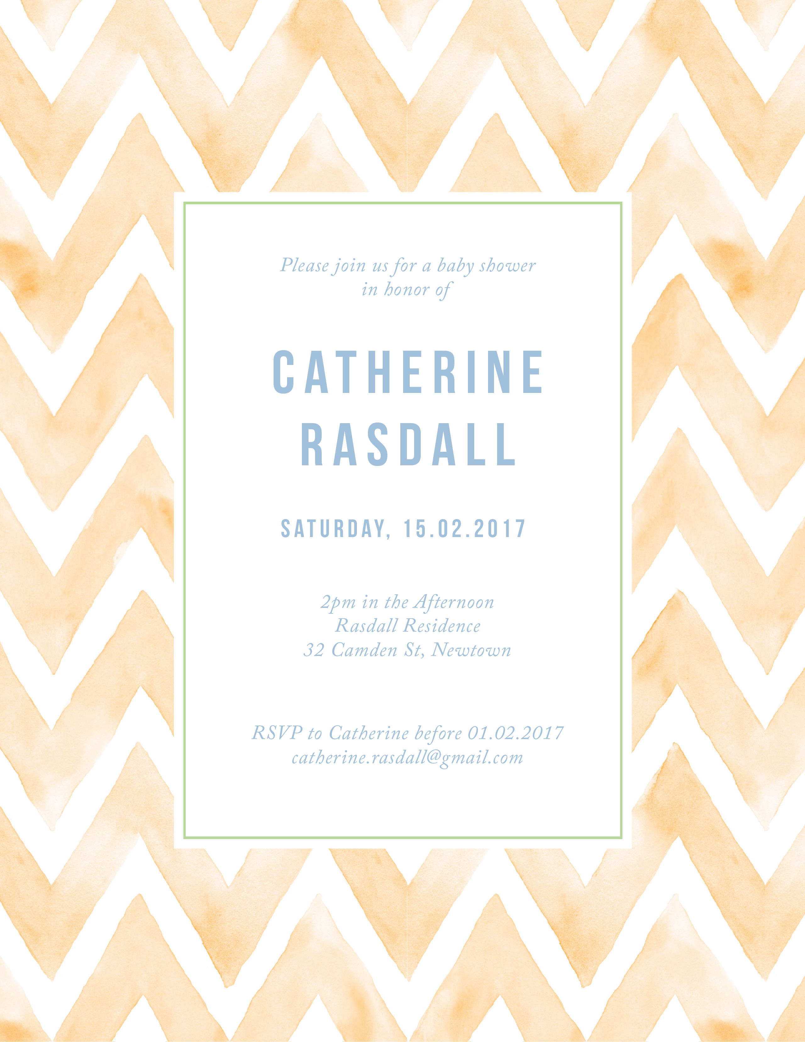 Pastel Watercolour Baby Shower Invitations - Digital Printing design preview