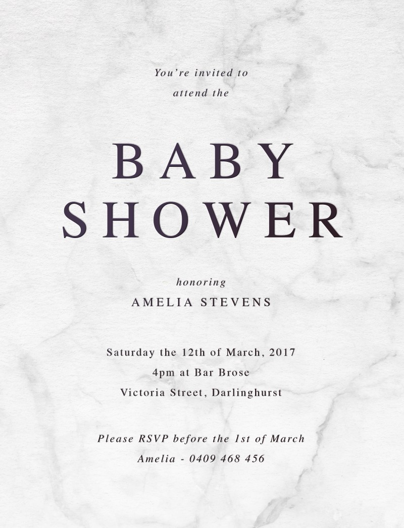 Marble shower - Baby Shower Invitations