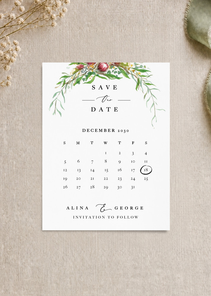Sarulean Save The Date - Digital Printing design preview