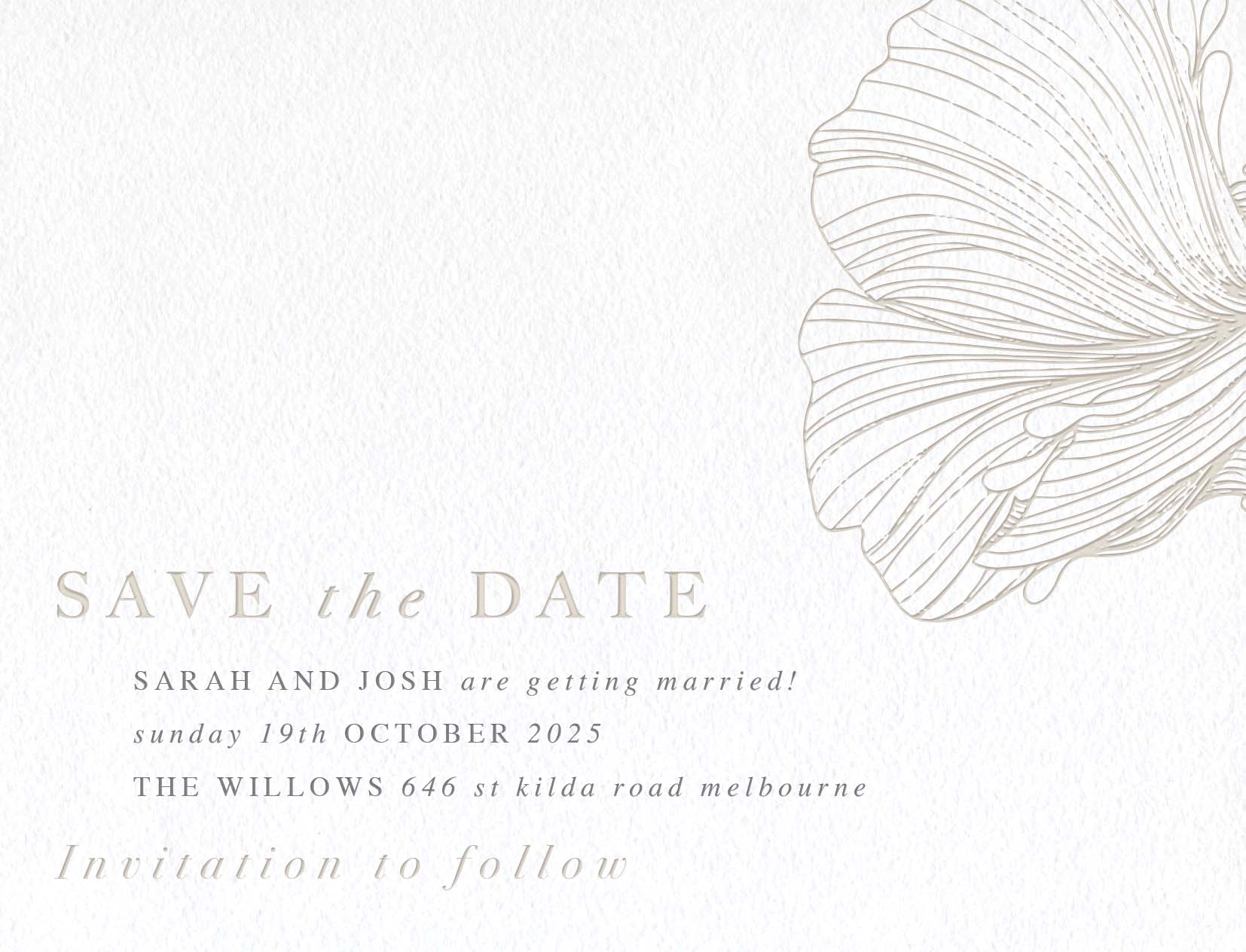 Botanic Press Save The Date - Letterpress design preview