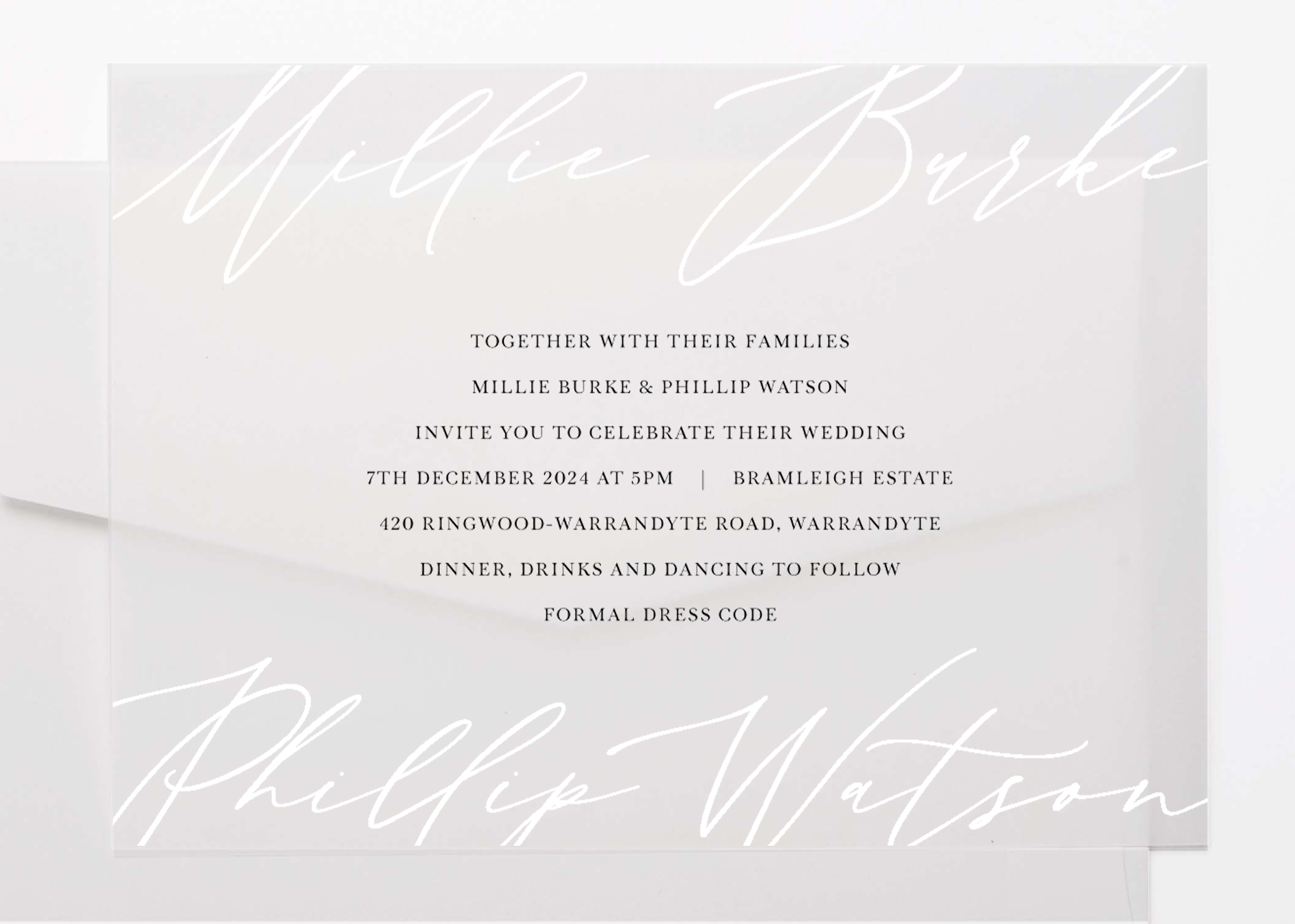 The Letters Wedding Invitations - White Ink design preview