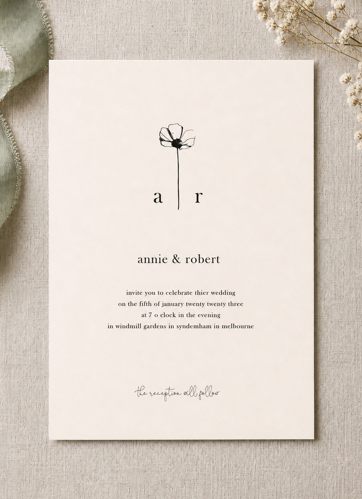 Delicate Poppy - Wedding Invitations
