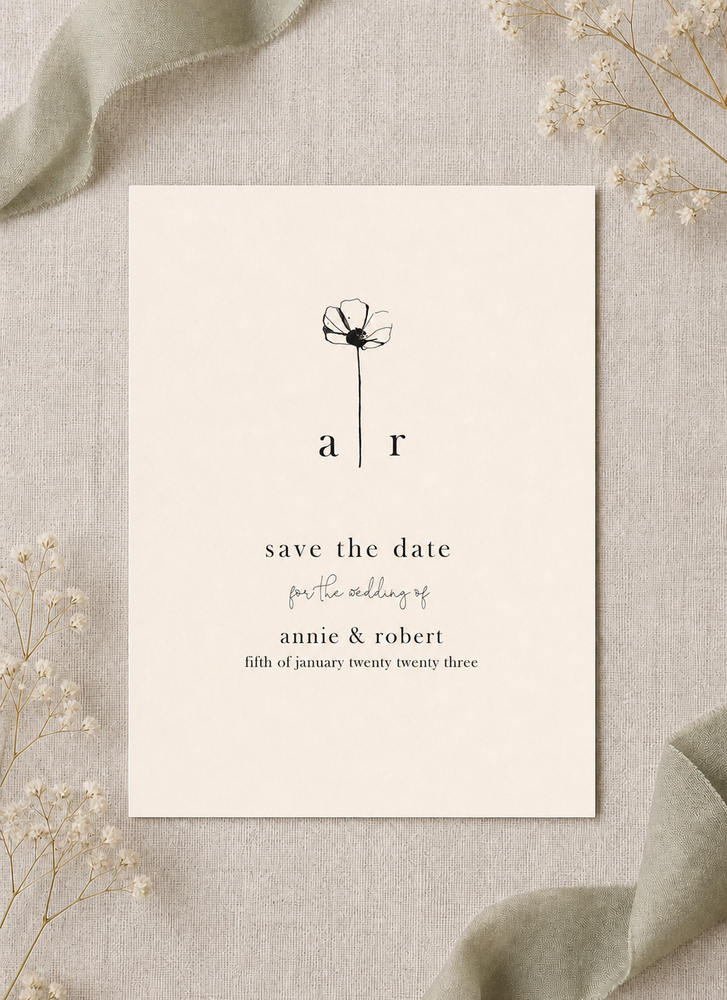 Delicate Poppy - Save The Date