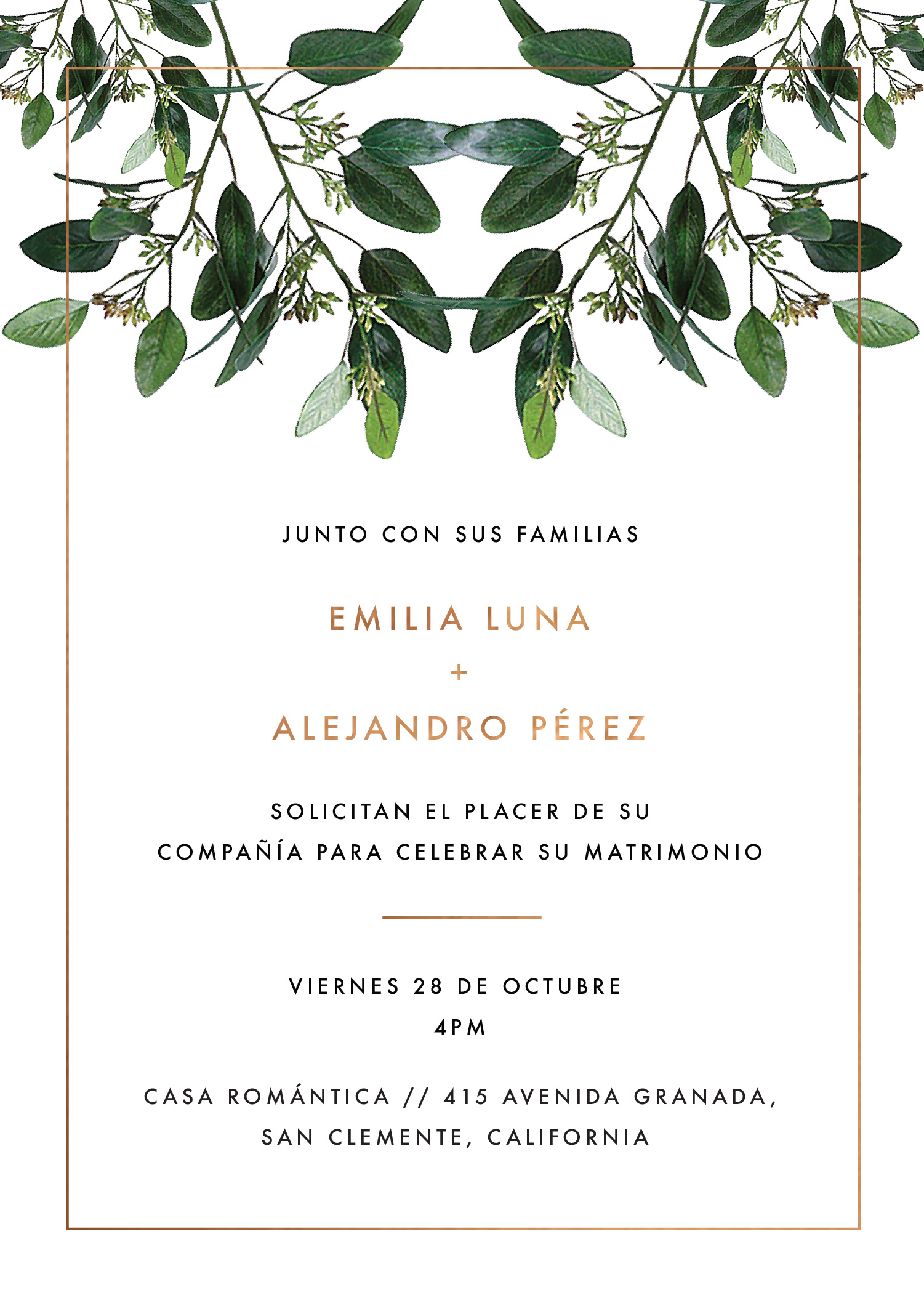 Garden Estate Wedding Invitations - Flat Foil design preview