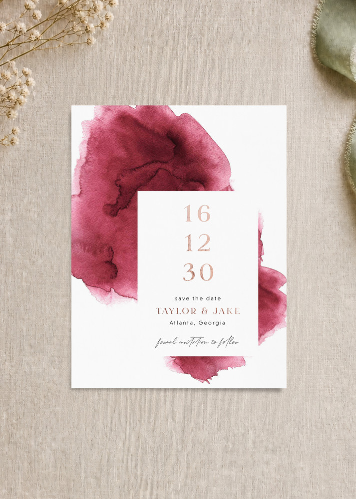 Burgundy Burst - Save The Date