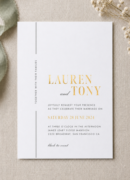 Sofia wedding invitation design from Paperlust.