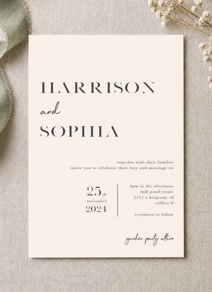 Smoke Wedding Invitations - Digital Printing design preview