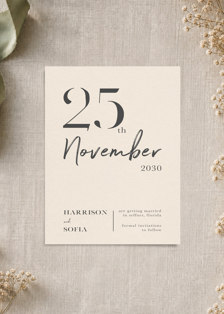 Smoke Save The Date - Digital Printing design preview