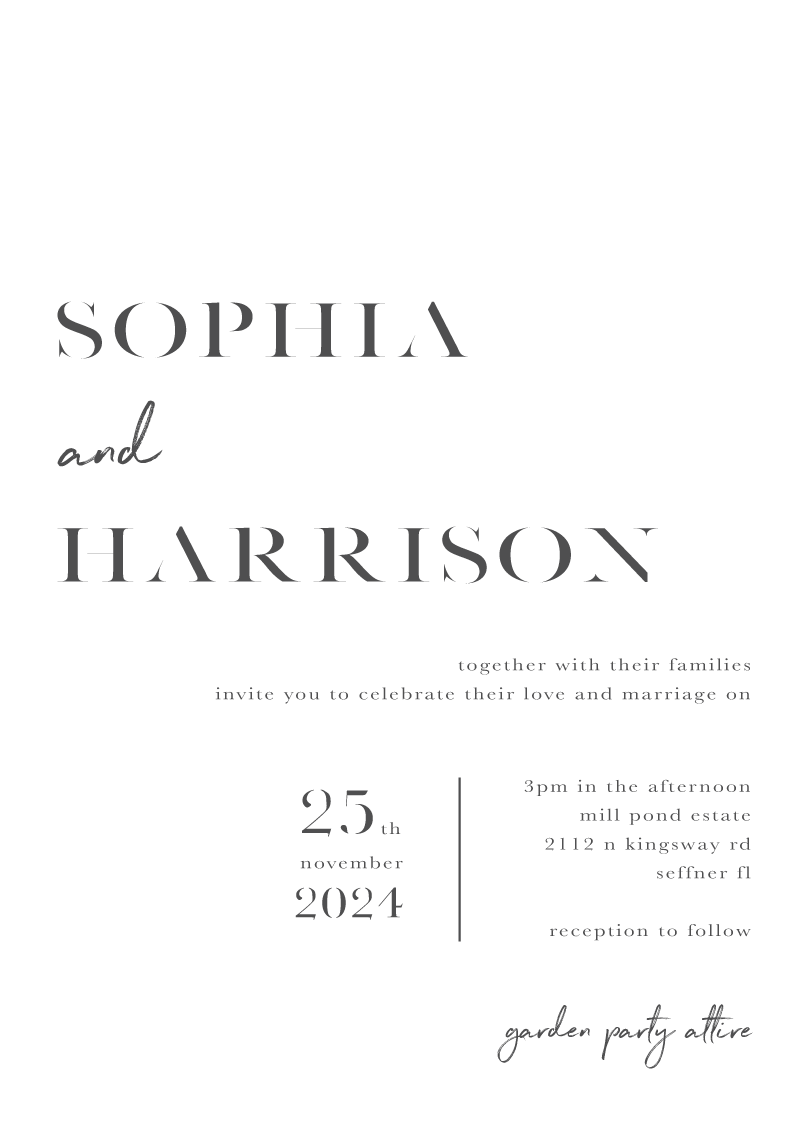 Smoke Wedding Invitations - Letterpress design preview