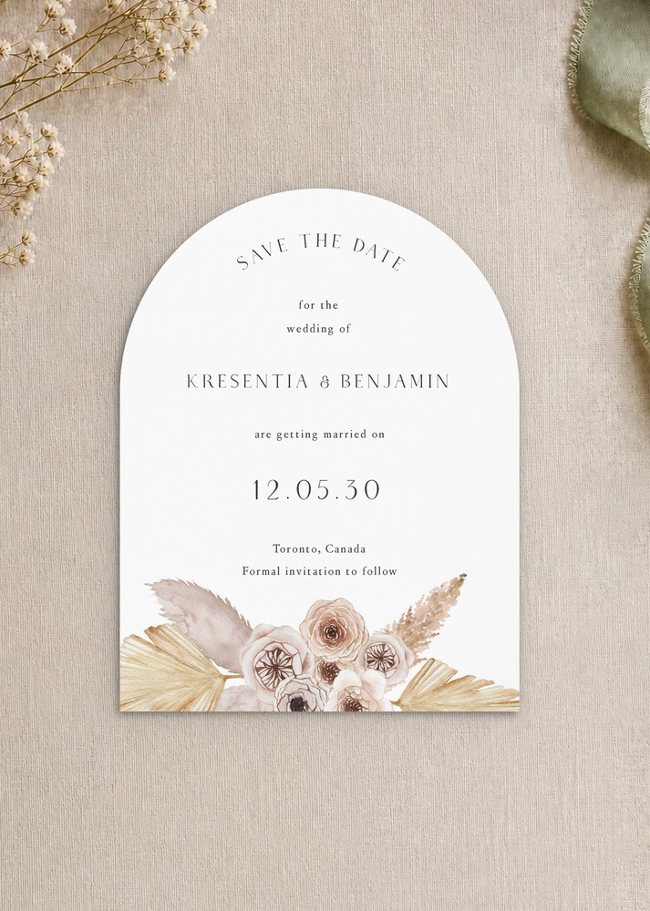 Rustic Pampas - Save The Date
