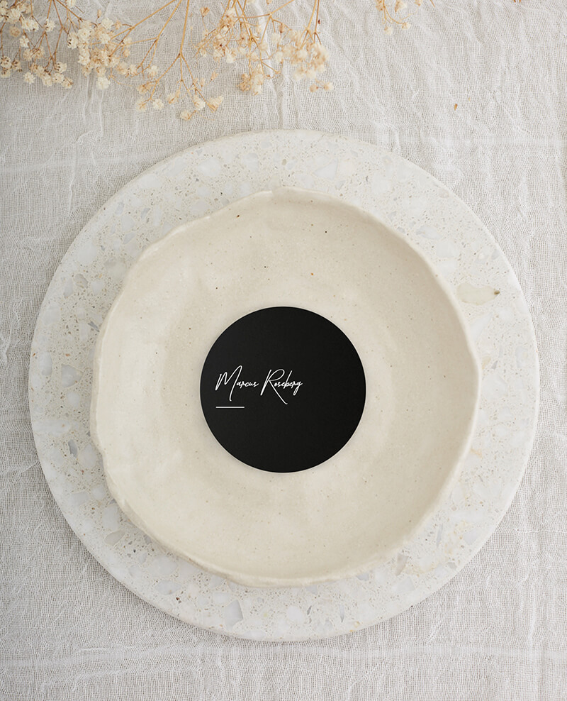 The BWM Wedding Place Cards - White Ink design preview