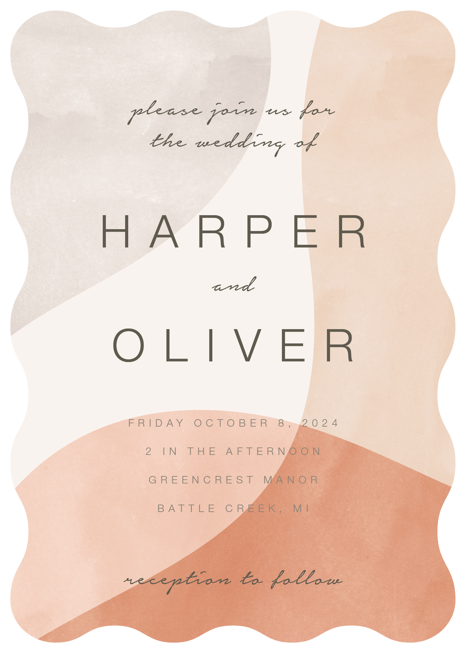 Shape Of Love Wedding Invitations - Digital Printing design preview