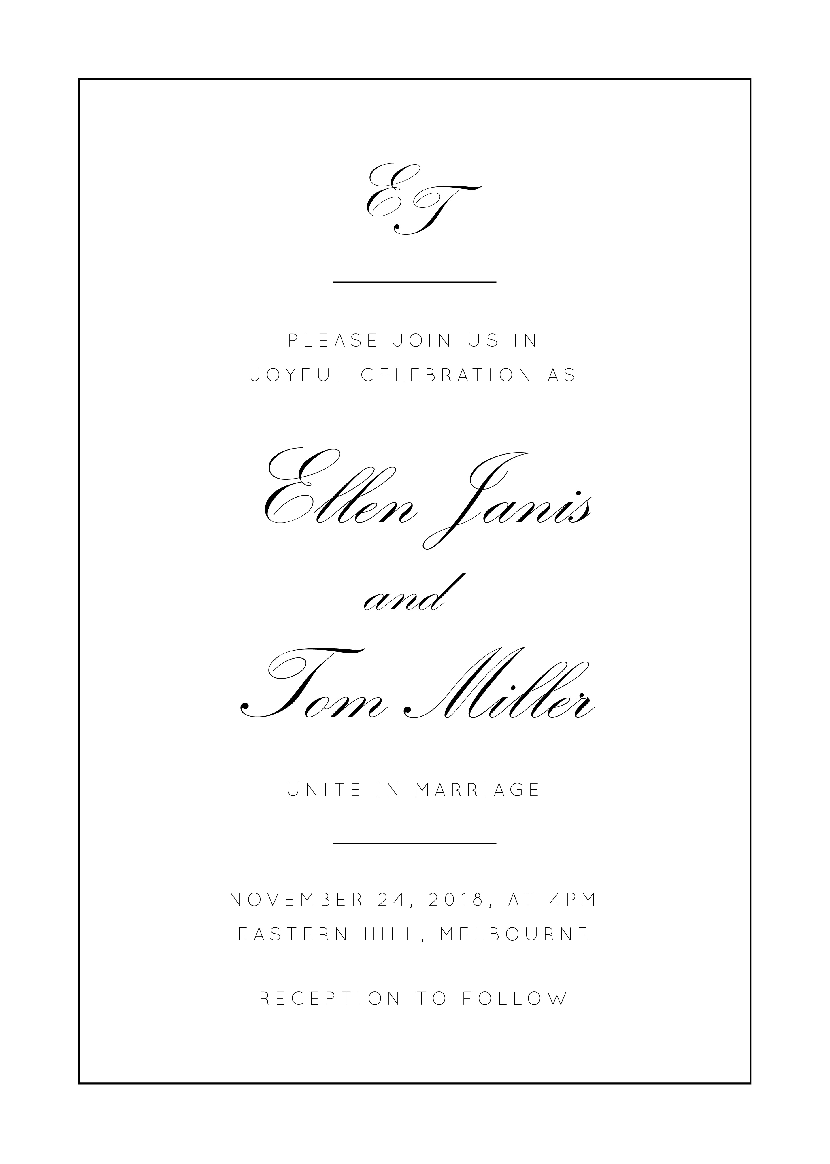 Into the Line - Wedding Invitations