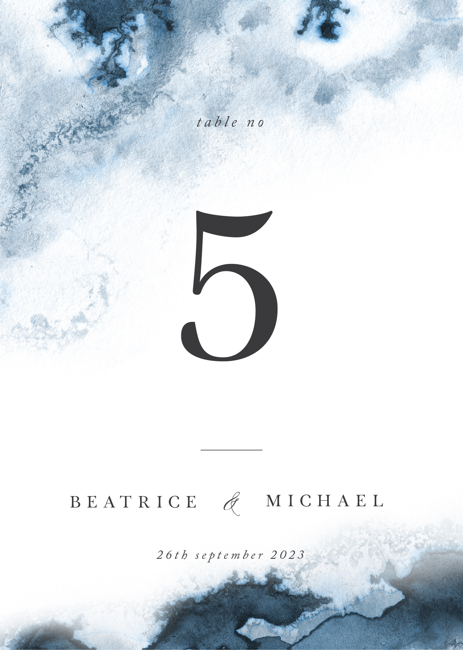 Cerulean Blush - Table Numbers