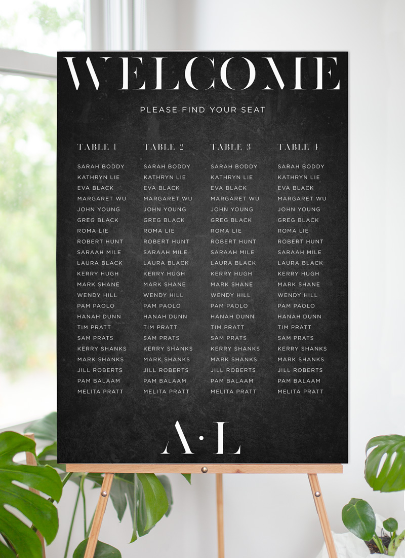 Lissom Wedding Seating Chart - Digital Printing design preview