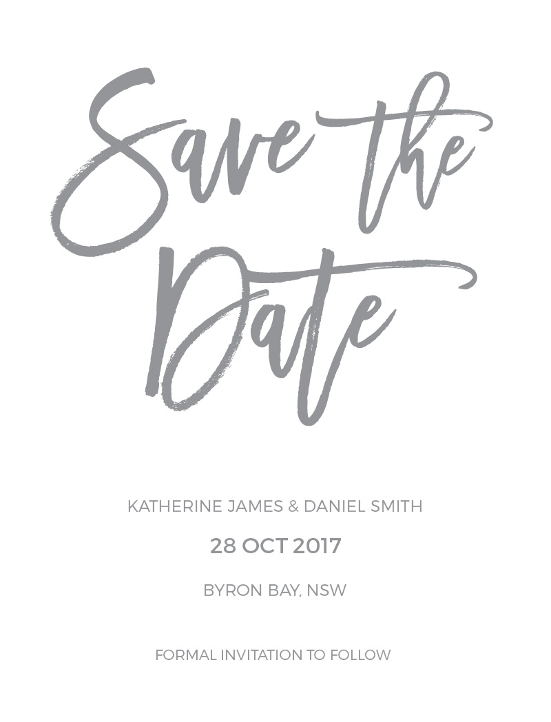 Simply Carefree Save The Date - Letterpress design preview