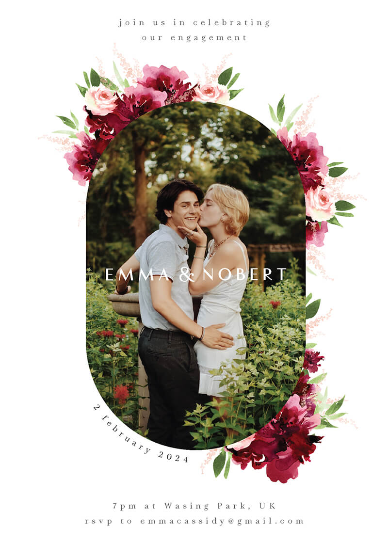 Elegant Flowers - Engagement Invitations