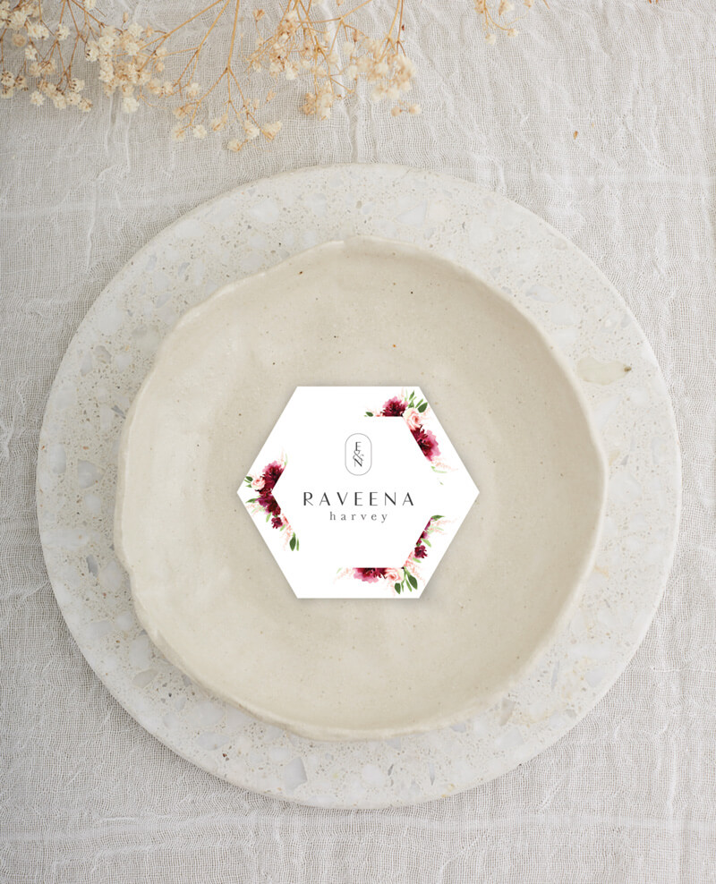 Elegant Flowers - Wedding Place Cards
