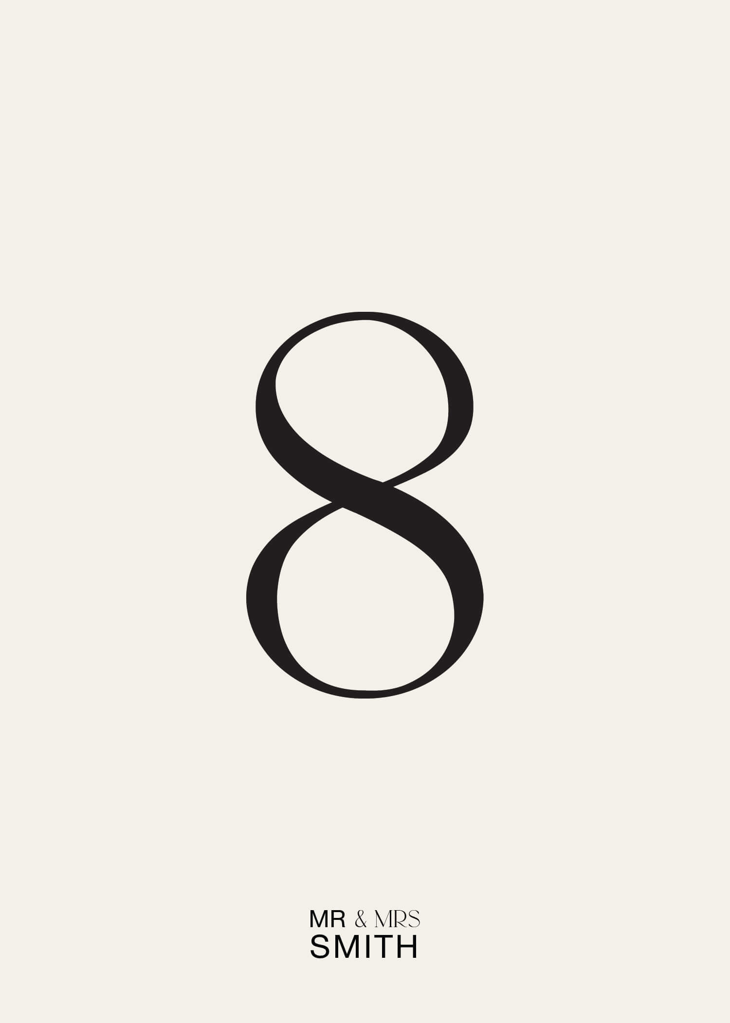 Mr & Mrs Table Numbers - Digital Printing design preview