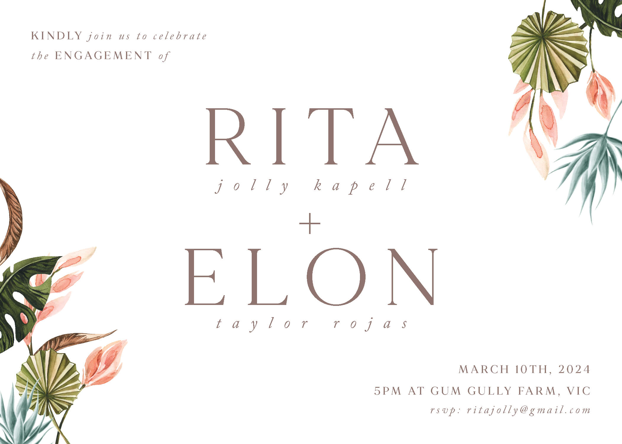 Island Breeze - Engagement Invitations