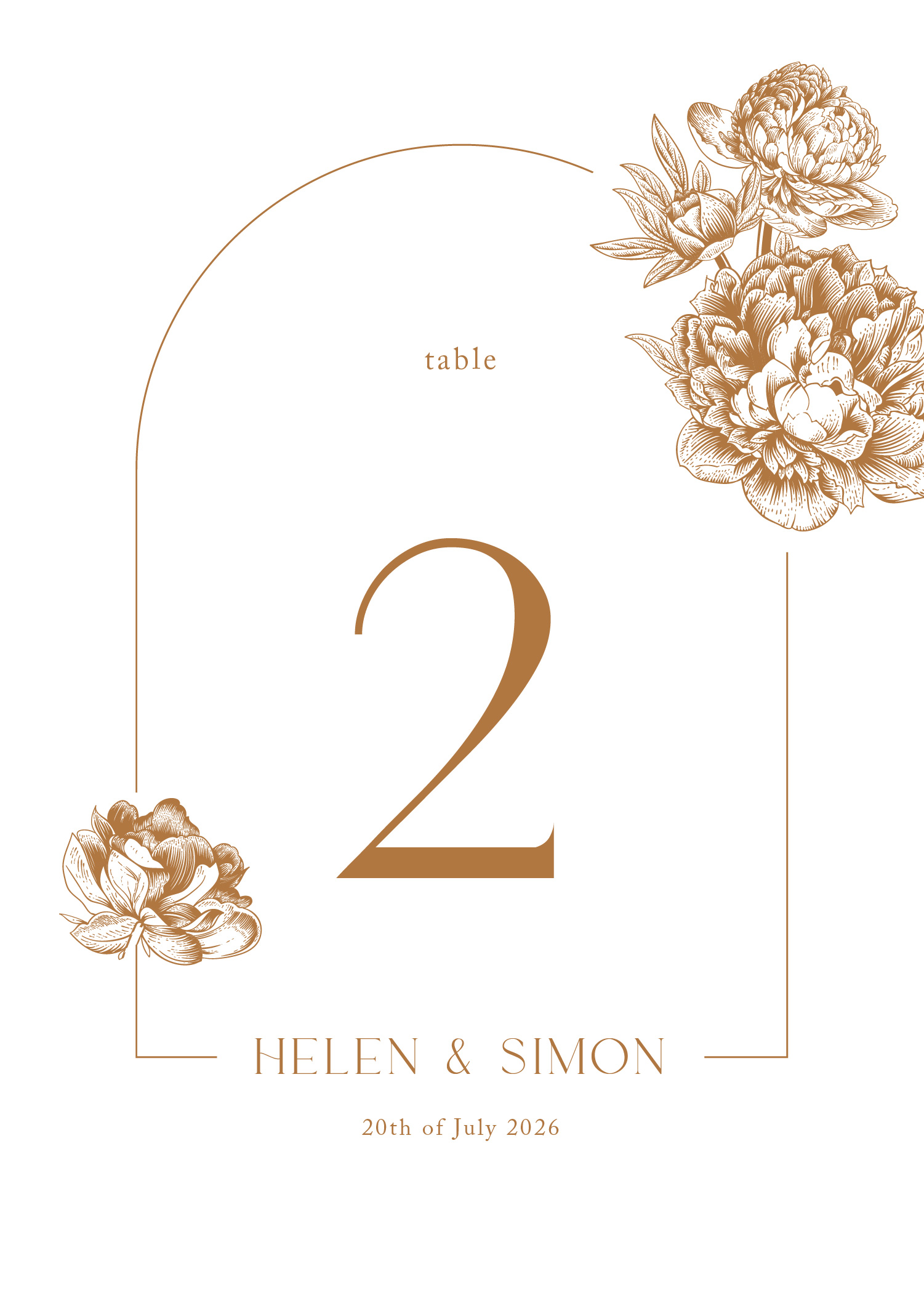 Jin Mudan - Table Numbers