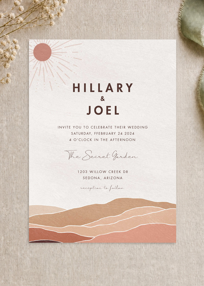 Desert Daydream Wedding Invitations - Digital Printing design preview