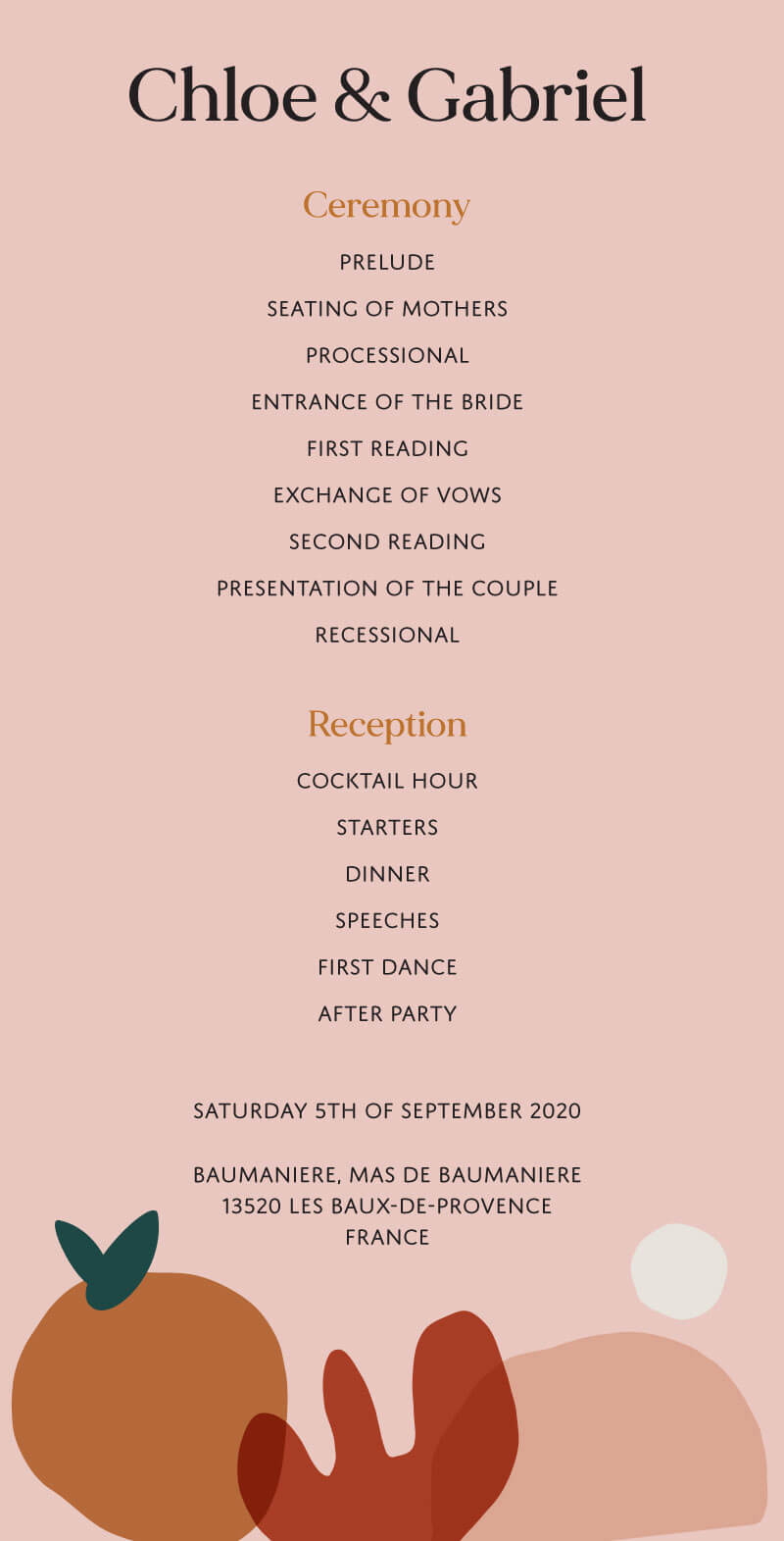 Harvest - Wedding Programs