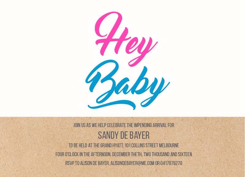 Hey Baby - Baby Shower Invitations