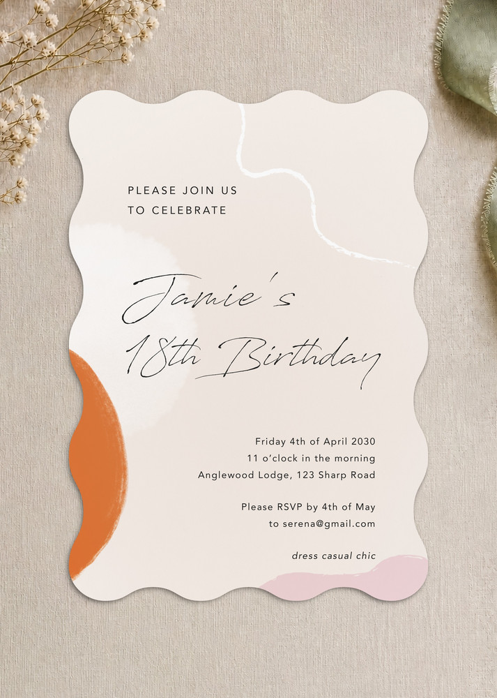 Modern Flow - Birthday Invitations