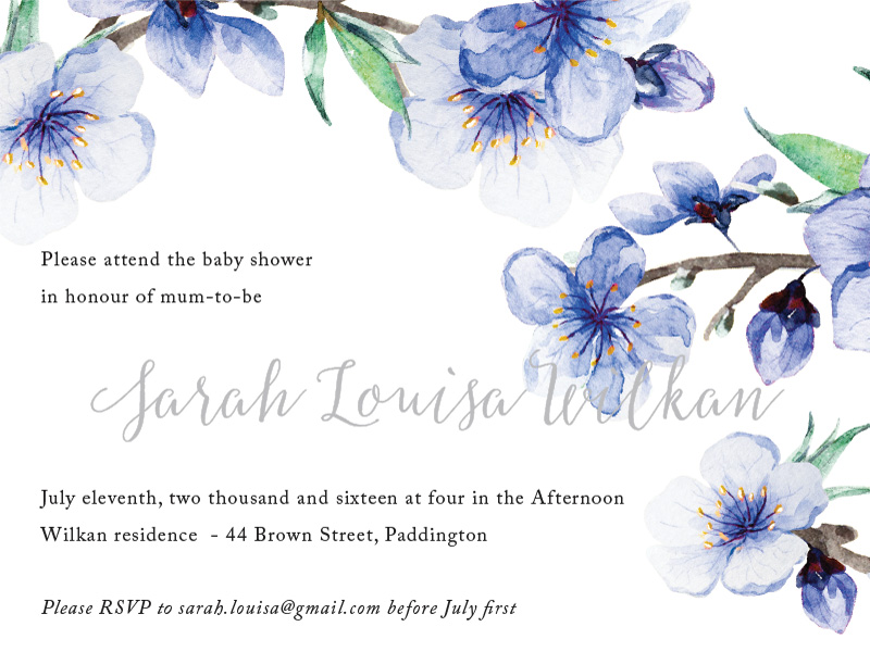 Floral Shower Baby Shower Invitations - Flat Foil design preview