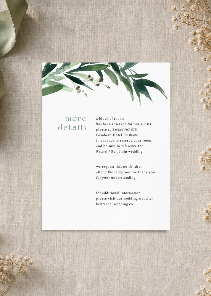 Love and Leaves - Information Cards