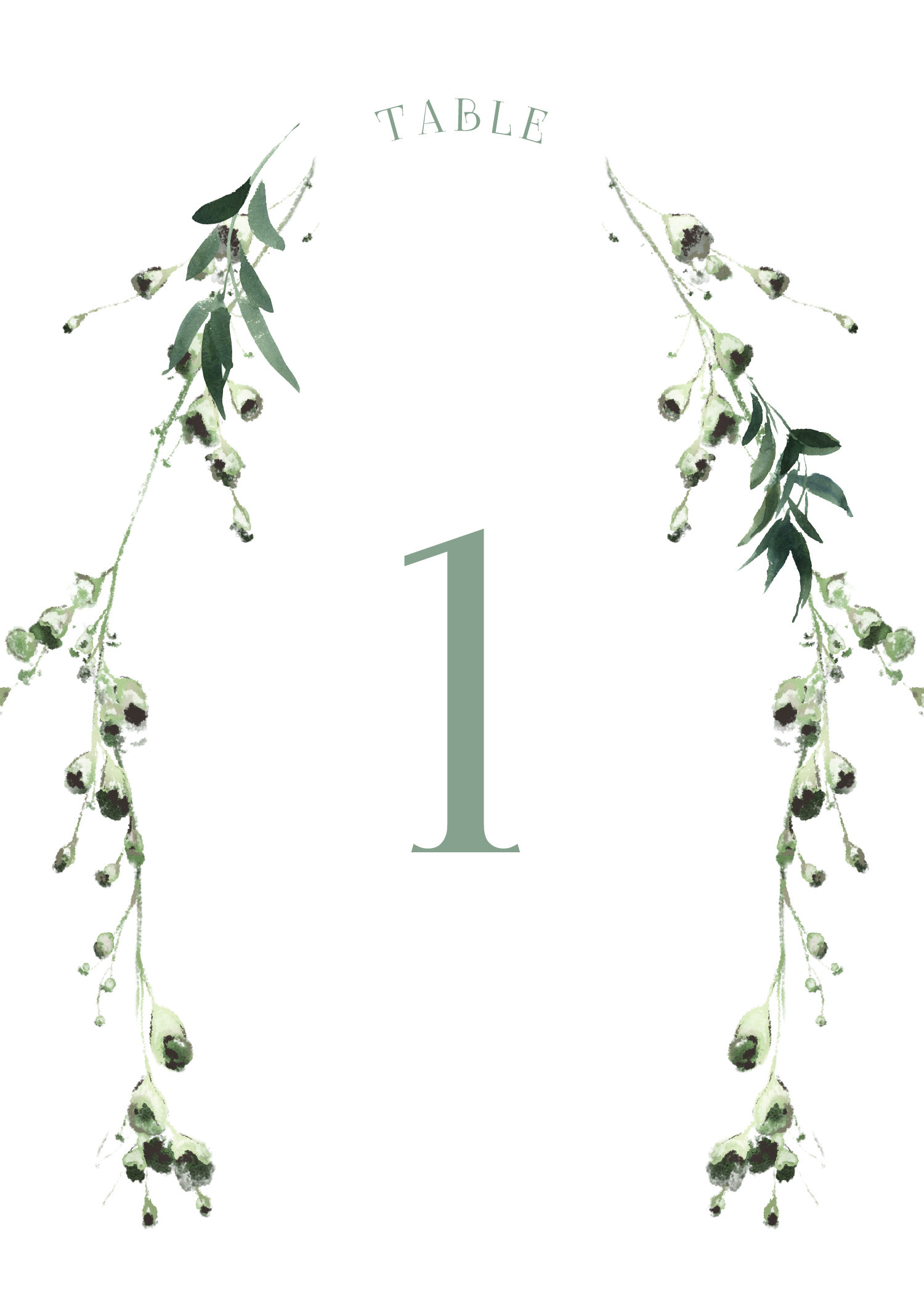 Love and Leaves - Table Numbers
