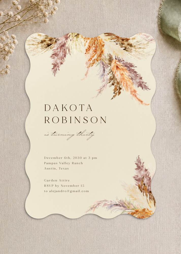 Pampas Valley - Birthday Invitations