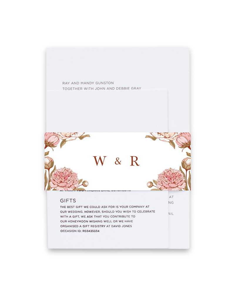 Peony Woodcut Modern - Belly Bands