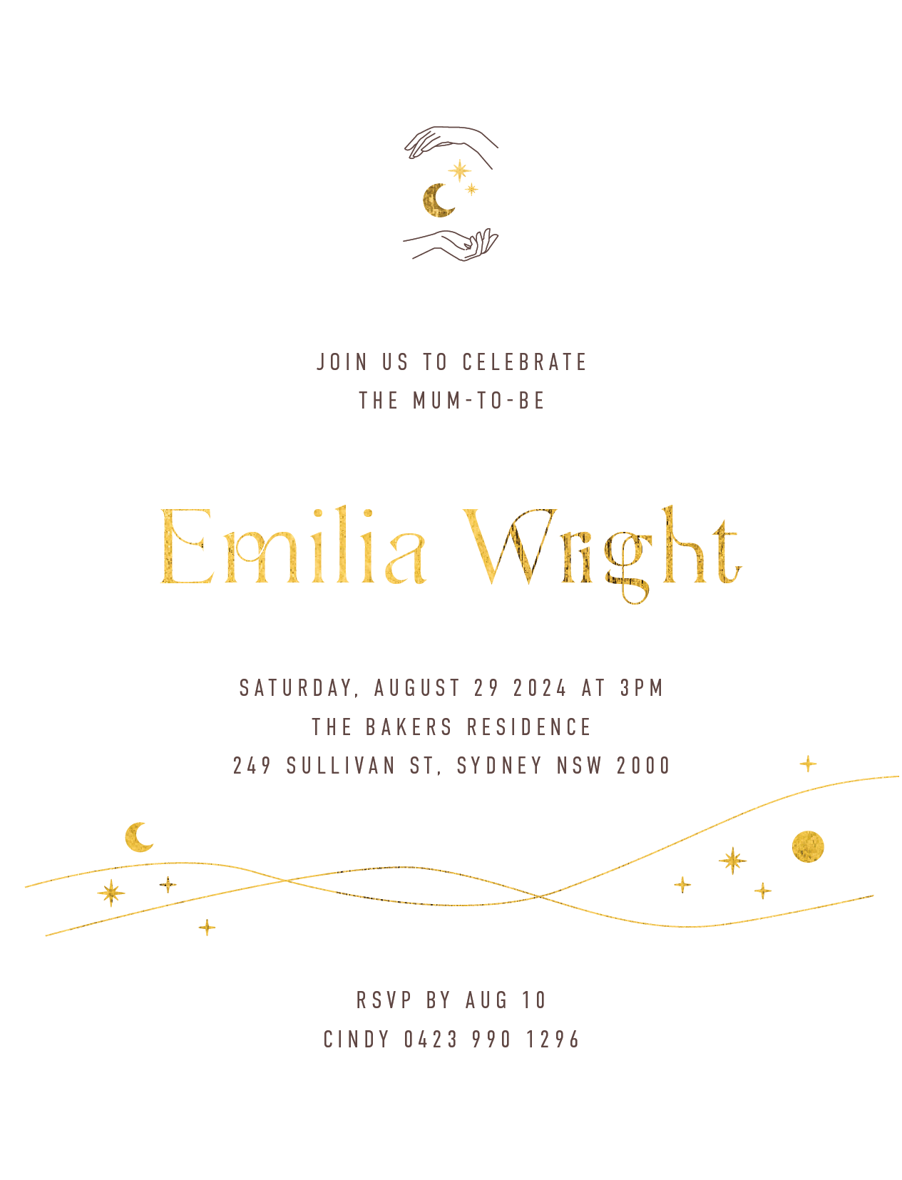 Galaxies Baby Shower Invitations - Flat Foil design preview
