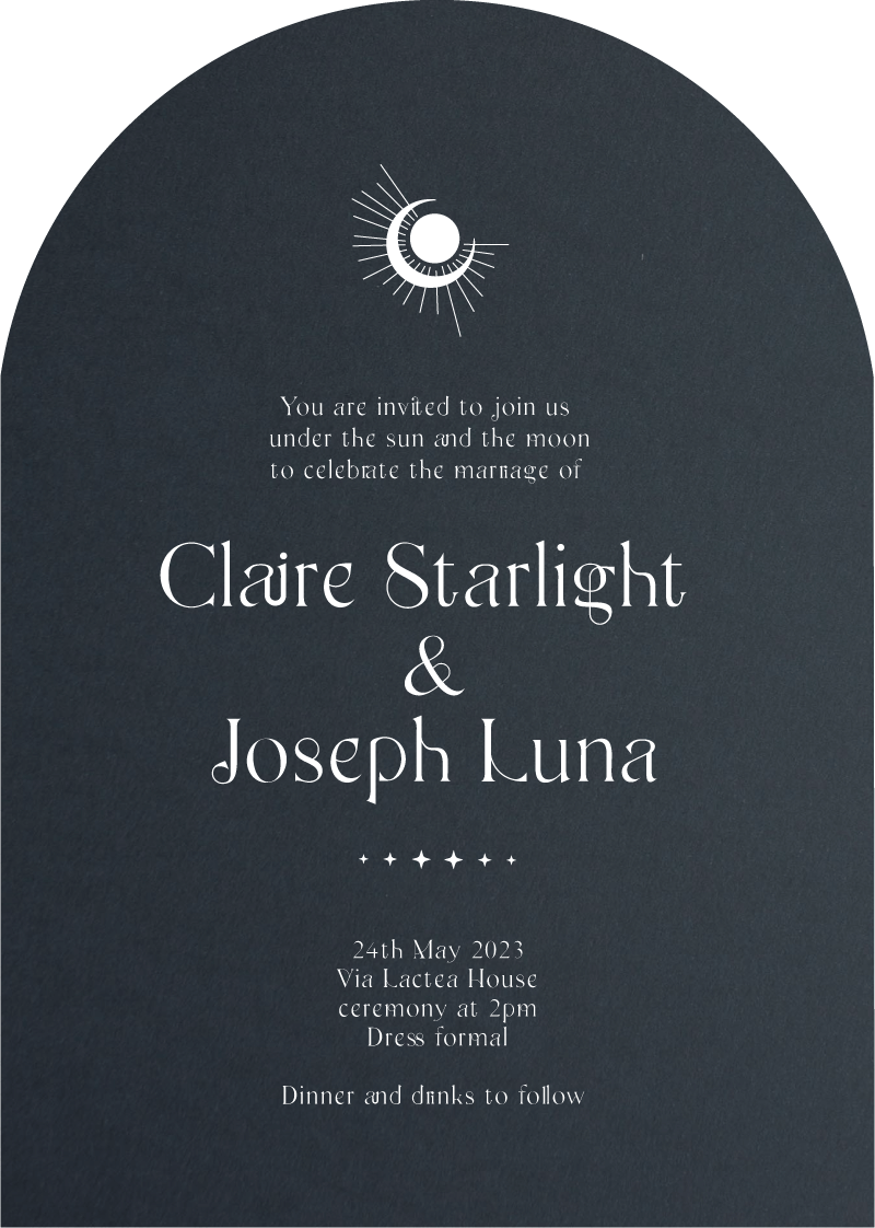 Sun and Moon - Wedding Invitations