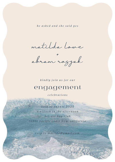 Ocean Waves - Engagement Invitations