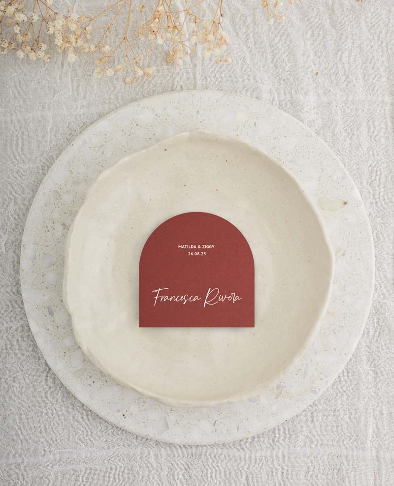 Joy Wedding Place Cards - White Ink design preview