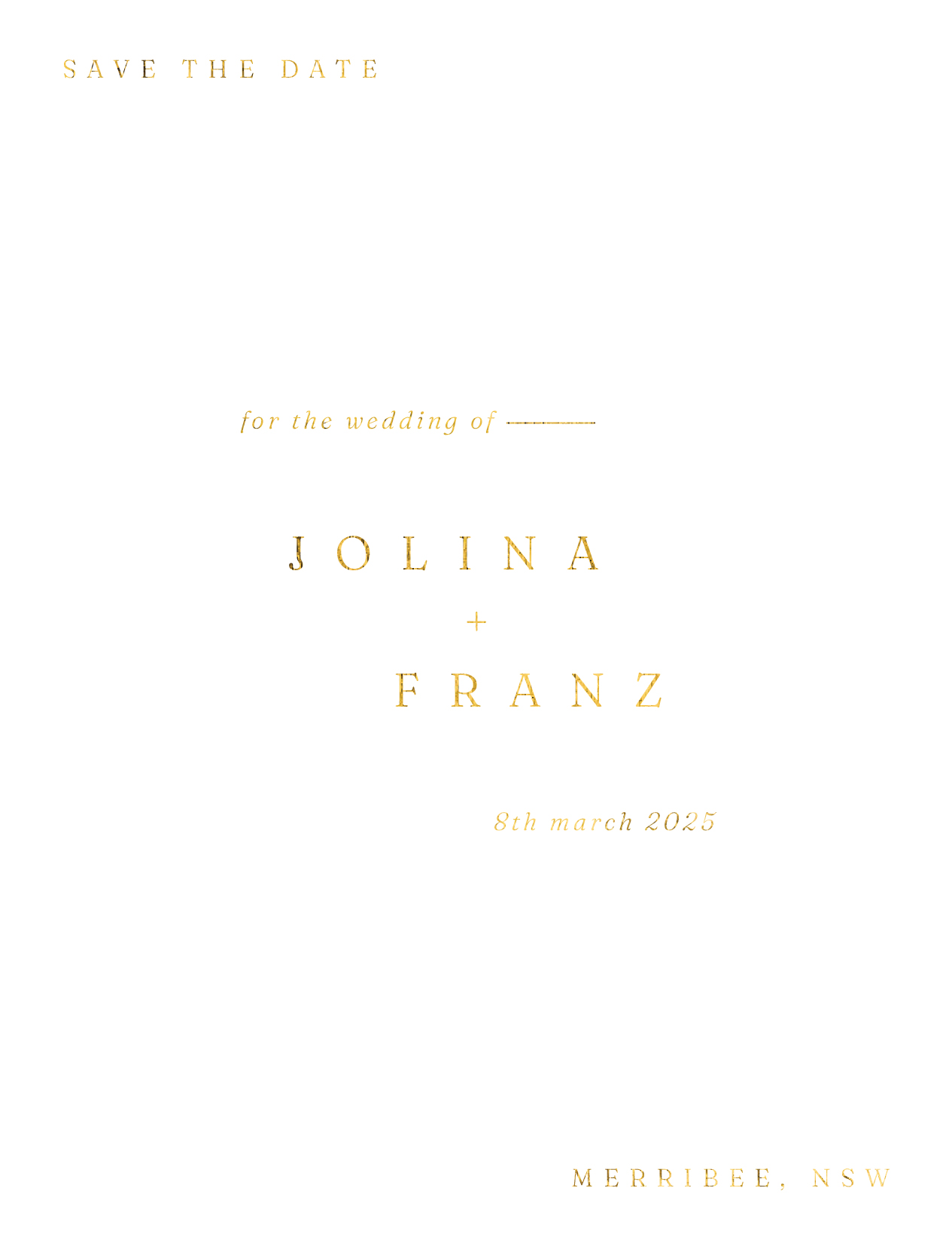 Amber Save The Date - Flat Foil design preview