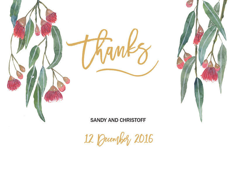 Golden Native Wedding Thank You Cards - Metallic Prints design preview