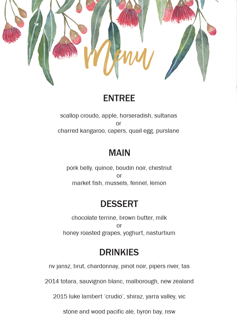 Golden Native Wedding Menu - Metallic Prints design preview