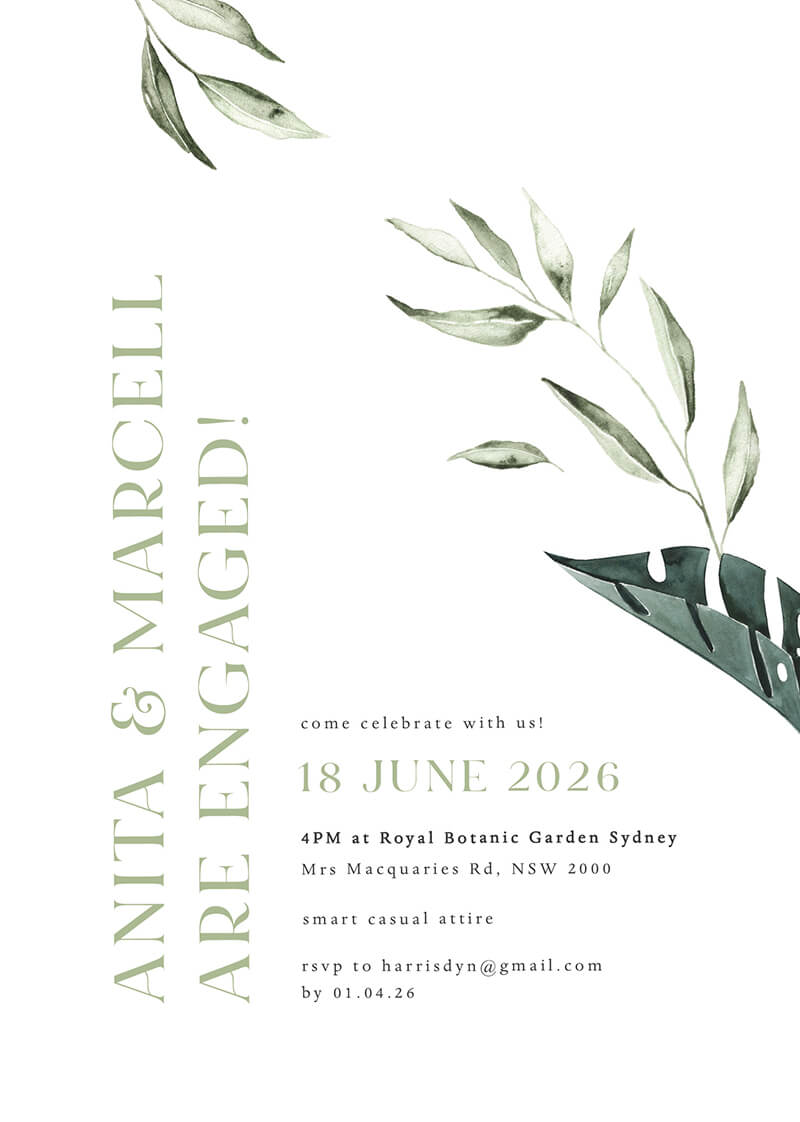Tropical Botanical - Engagement Invitations