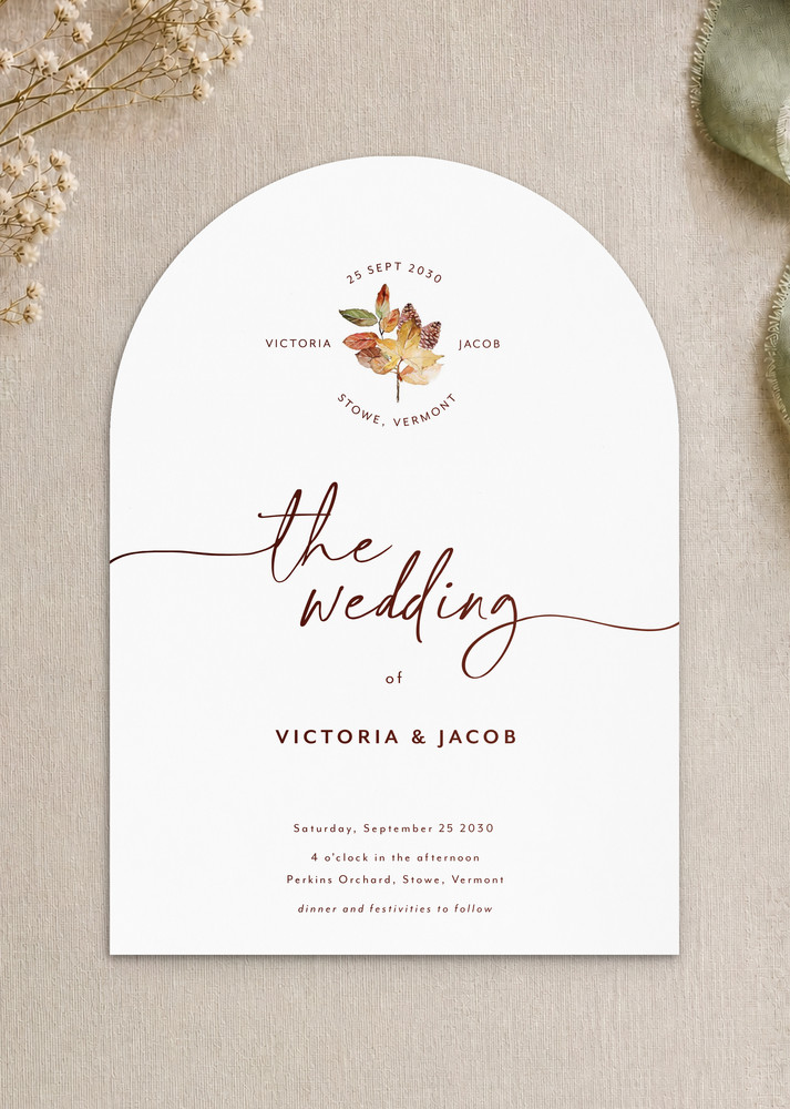 Autumn Tendril Wedding Invitations - Digital Printing design preview