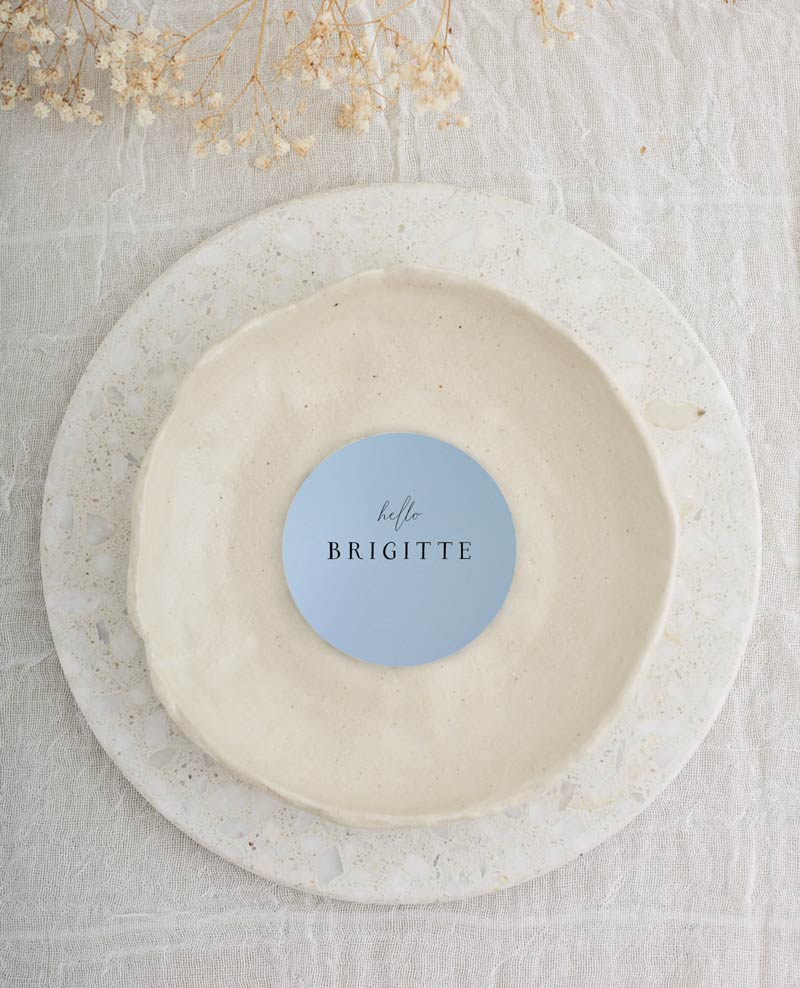 White Dandelion Wedding Place Cards - Digital Printing design preview