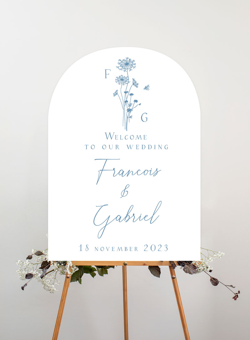 White Dandelion Wedding Signs - Digital Printing design preview