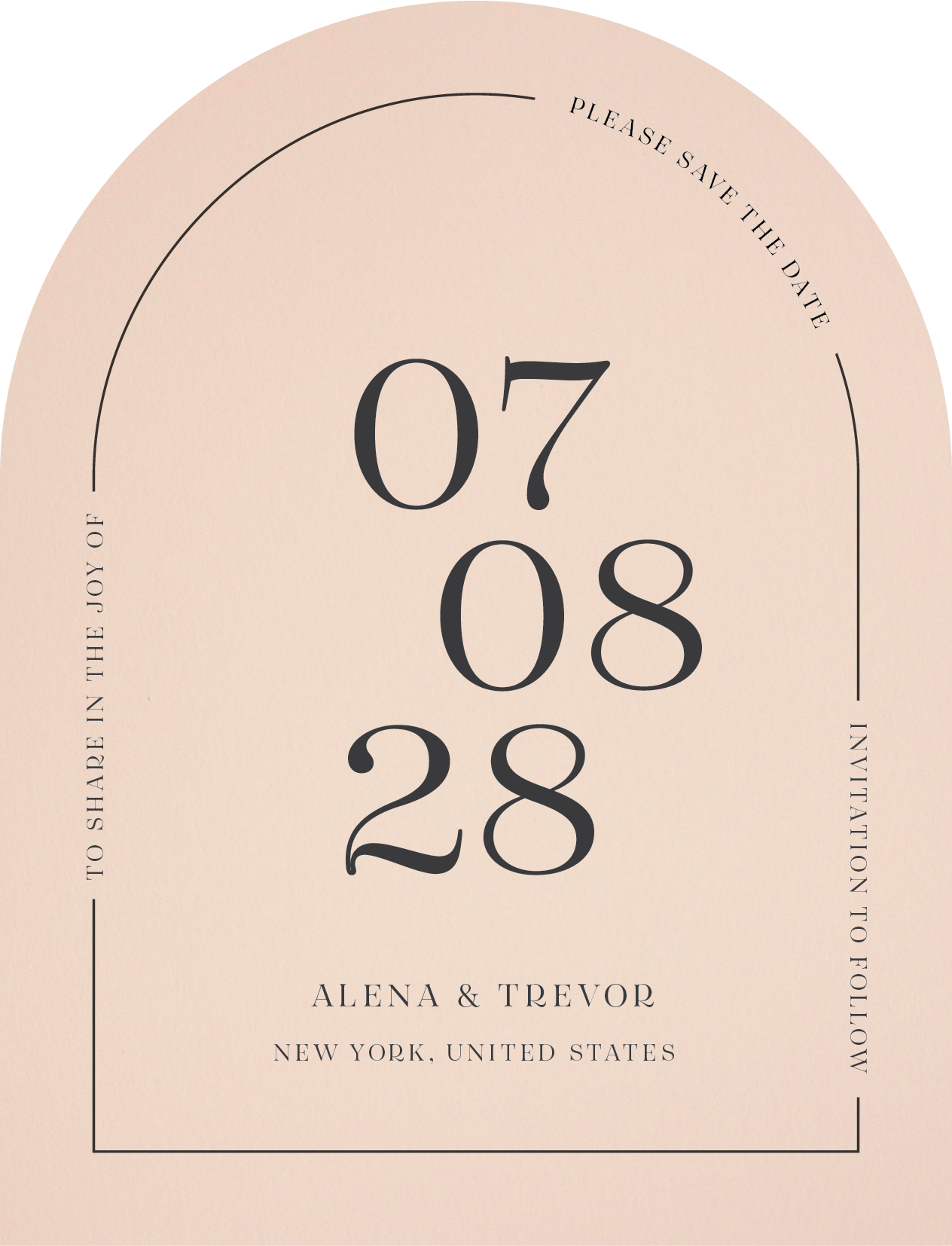 All Minimal Save The Date - Digital Printing design preview