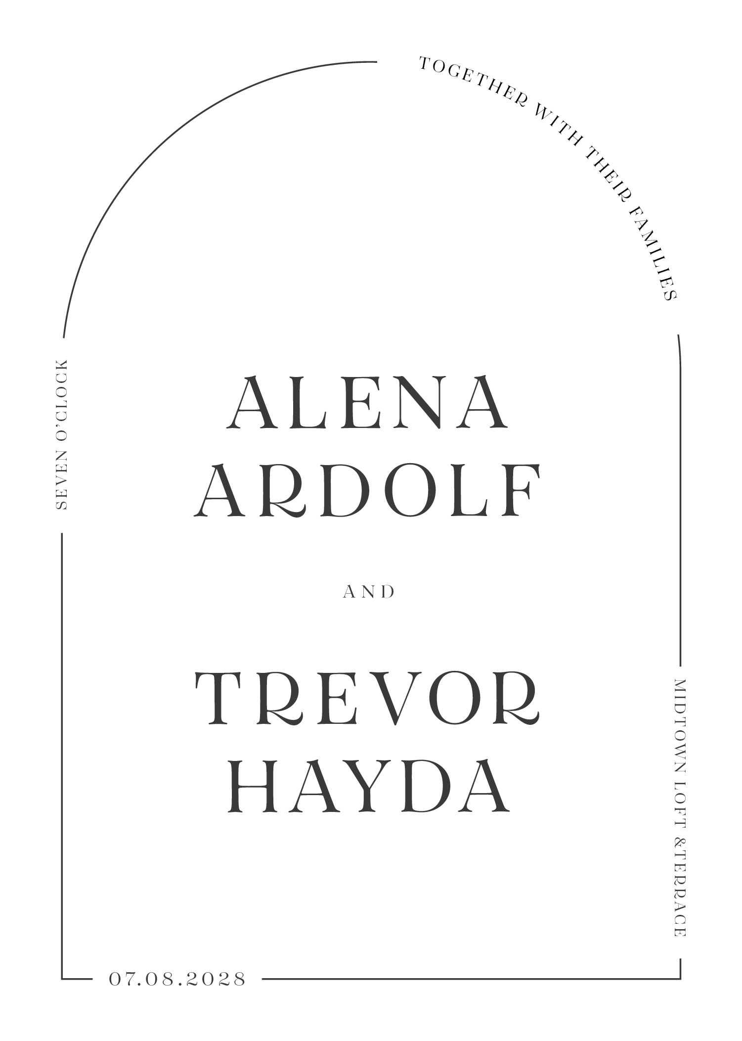 All Minimal Wedding Invitations - Letterpress design preview