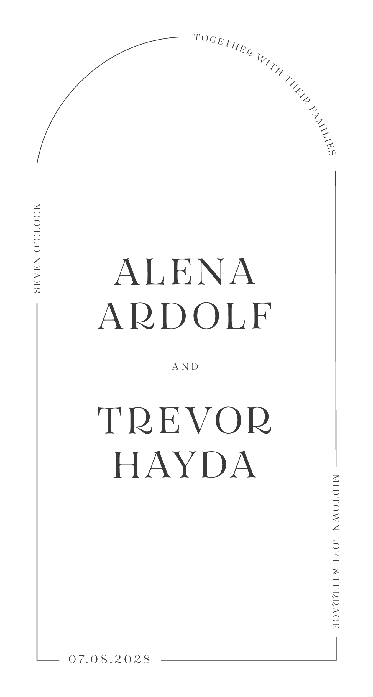 All Minimal Wedding Invitations - Letterpress design preview