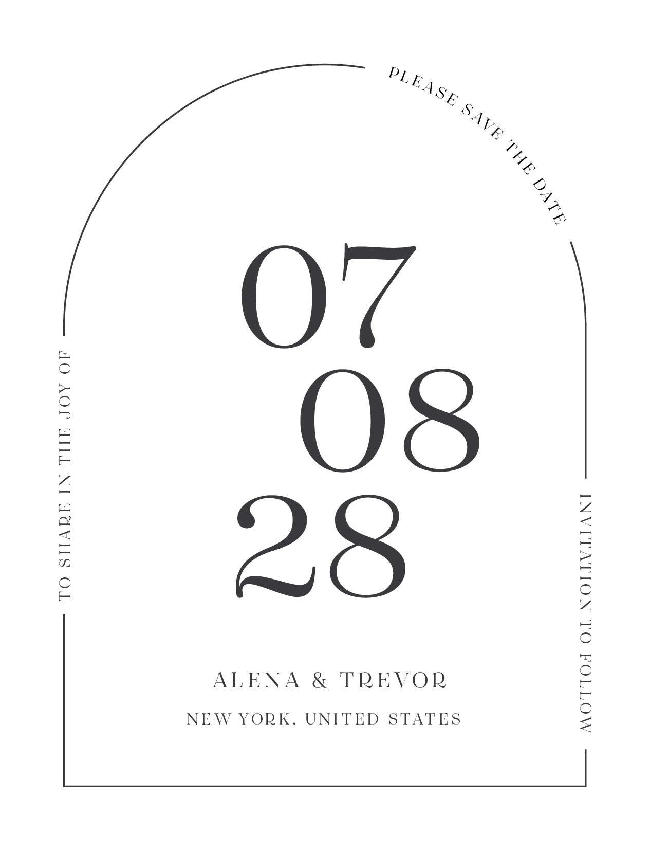 All Minimal Save The Date - Letterpress design preview
